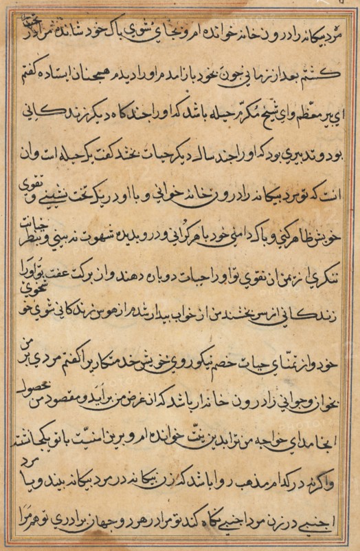 Page from Tales of a Parrot (Tuti-nama): text page, c. 1560. Creator: Unknown.
