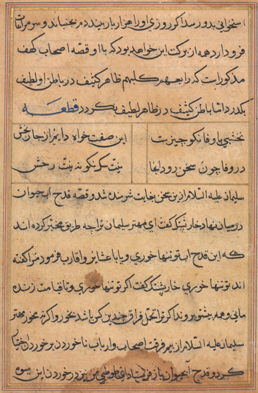 Page from Tales of a Parrot (Tuti-nama): text page, c. 1560. Creator: Unknown.