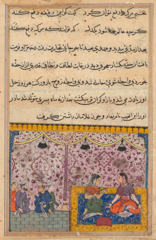 Page from Tales of a Parrot (Tuti-nama): Twenty-third night: The merchant?s daughter..., c. 1560. Creator: Unknown.