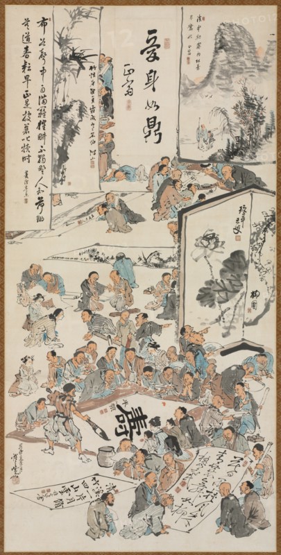 Painting Party, 1880. Creator: Kawanabe Kyosai (Japanese, 1831-1889).