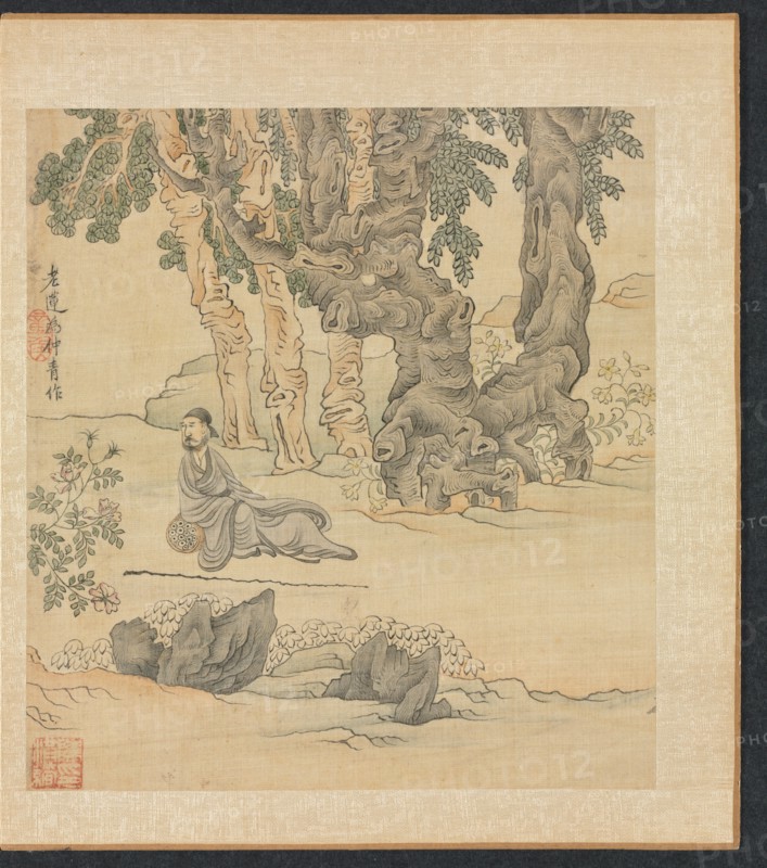 Paintings after Ancient Masters: Portrait of Zhongqing in a Landscape, 1598-1652. Creator: Chen Hongshou (Chinese, 1598/99-1652).