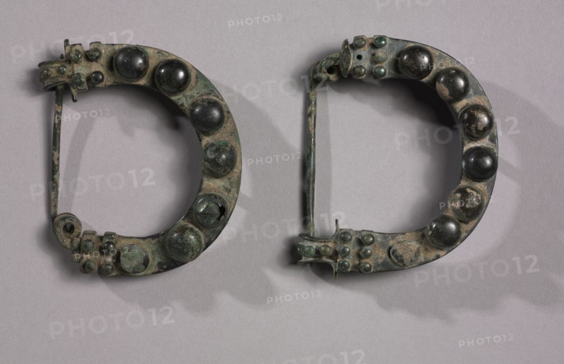 Pair of Arched Fibulae, 725-675 BC. Creator: Unknown.