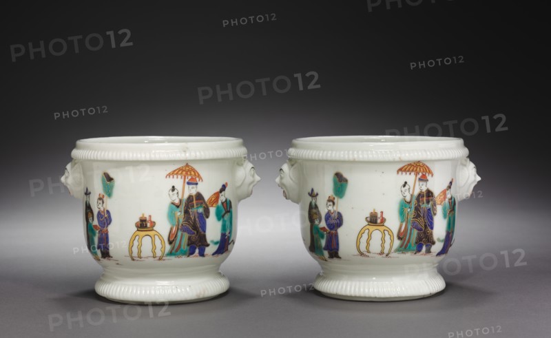 Pair of Bottle Coolers (Seaux à rafraîchir), c. 1725- 1735. Creator: Saint Cloud Porcelain Factory (French).
