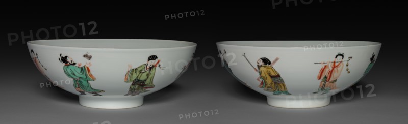 Pair of Bowls with Eight Immortals, 1662-1722. Creator: Unknown.