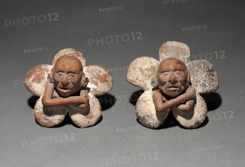 Pair of Figure in Flower Ornaments, 500-900. Creator: Unknown.