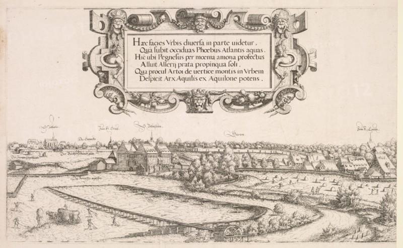 Panoramic View of Nuremberg: Left Portion, 1552. Creator: Hanns Lautensack (German, 1524-1566).