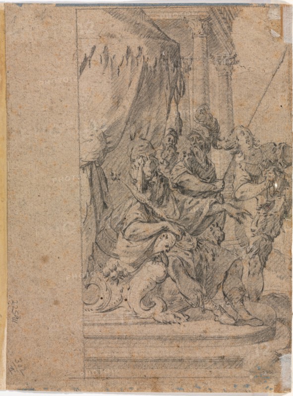 Panthea before Cyrus? (verso), 1655-1660?. Creator: Michel Dorigny (French, 1617-1665).