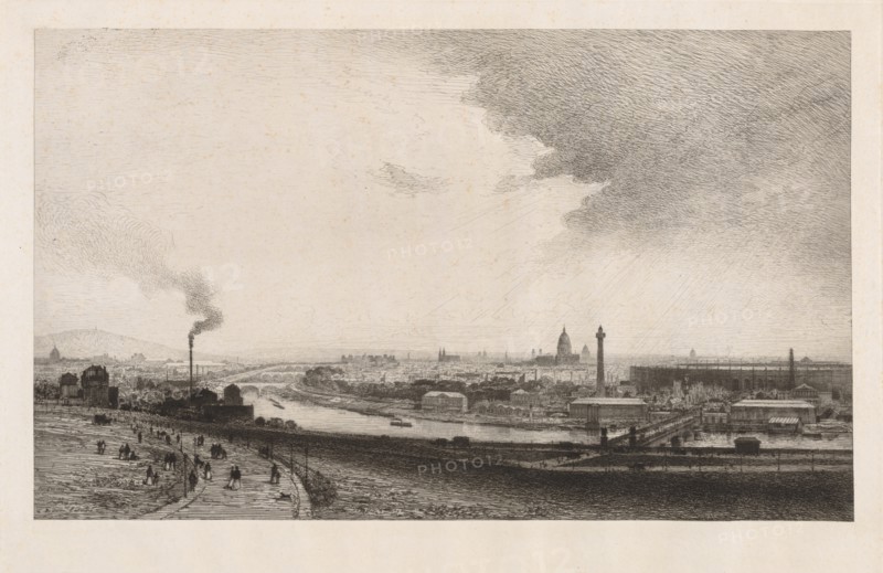 Paris in 1867, View from the Trocadero, 1867. Creator: Maxime Lalanne (French, 1827-1886).