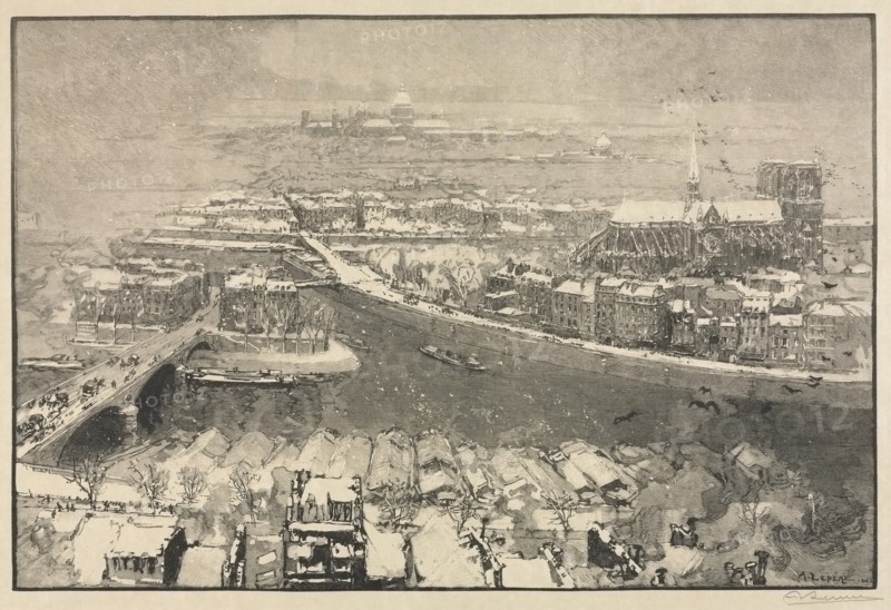 Paris under Snow, 1890. Creator: Auguste Louis Lepère (French, 1849-1918).