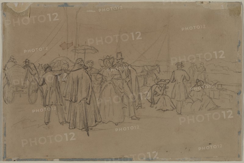 Passengers for Rhine Steamer (recto) Passengers for Rhine Steamer (verso). Creator: Heinrich von Mayr (German, 1806-1871).