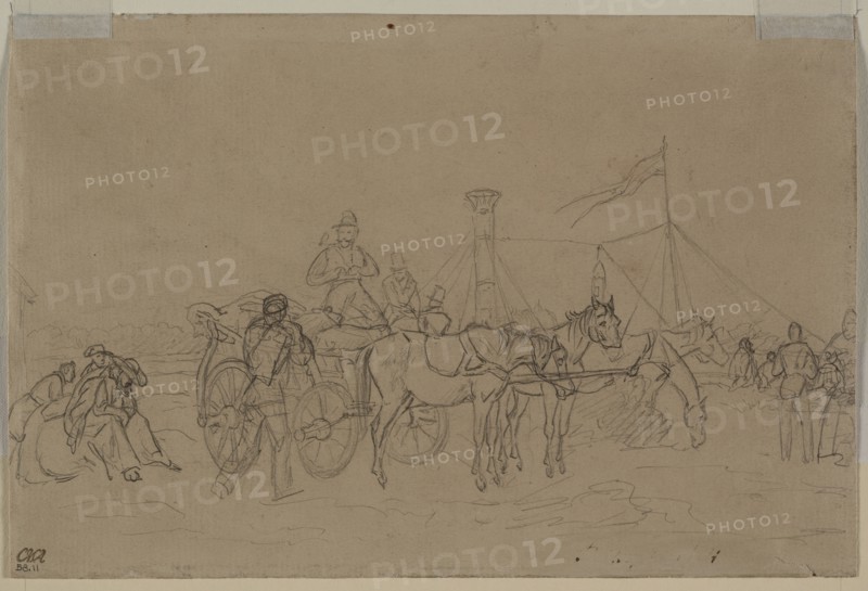 Passengers for Rhine Steamer (verso), second or third quarter 1800s. Creator: Heinrich von Mayr (German, 1806-1871).