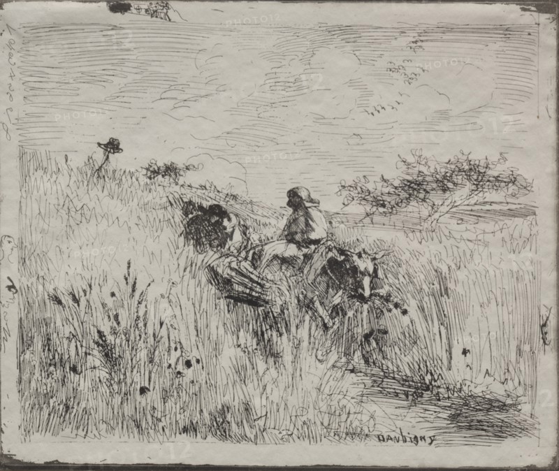 Path Through the Grain Field, original impression 1862, printed in 1921. Creator: Charles François Daubigny (French, 1817-1878).