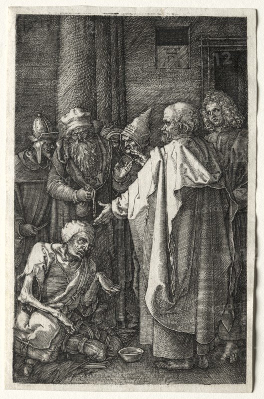 Peter and John Healing the Cripple at the Gate of the Temple, 1512. Creator: Albrecht Dürer (German, 1471-1528).