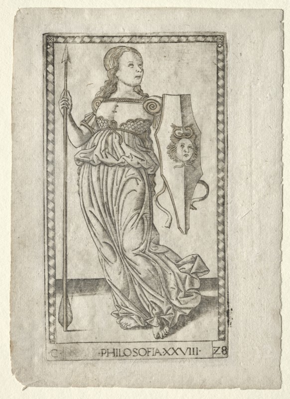 Philosophy (from the Tarocchi, series C: Liberal Arts, #28), before 1467. Creator: Master of the E-Series Tarocchi (Italian, 15th century).