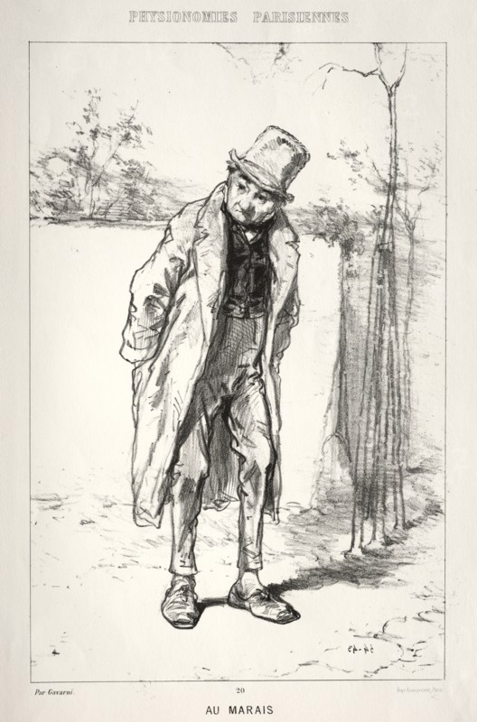 Physionomies Parisienne: Au Marais, 1869. Creator: Paul Gavarni (French, 1804-1866).