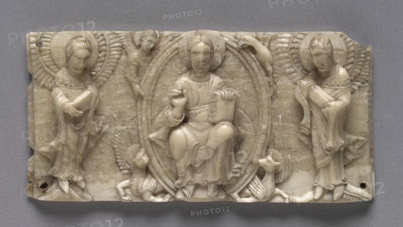Plaque from a Portable Altar Showing Christ and the Apostles, 1050-1100. Creator: Unknown.