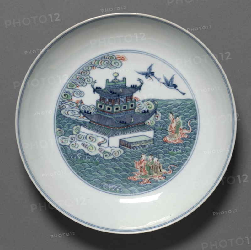Plate with Isle of the Immortals, 1723-1735. Creator: Unknown.