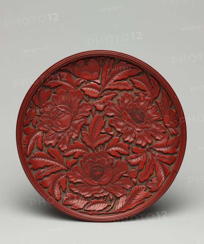Plate with Peony Decoration, late 1300s-early 1400s. Creator: Unknown.