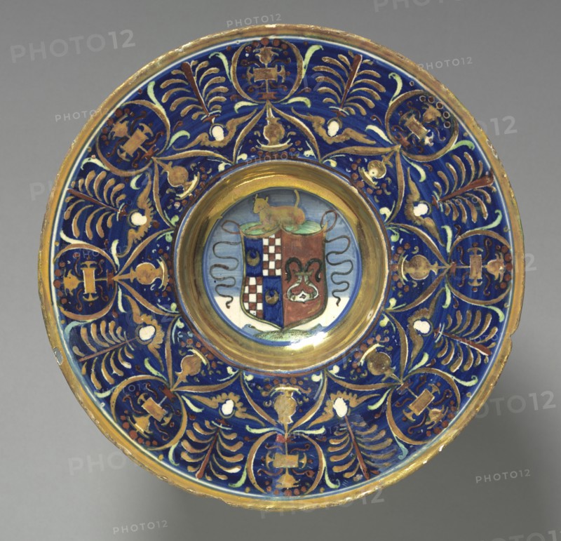 Plate with the Arms of the Vitelleschi Family, 1527. Creator: Maestro Giorgio Andreoli (Italian, 1465-70-aft 1553).