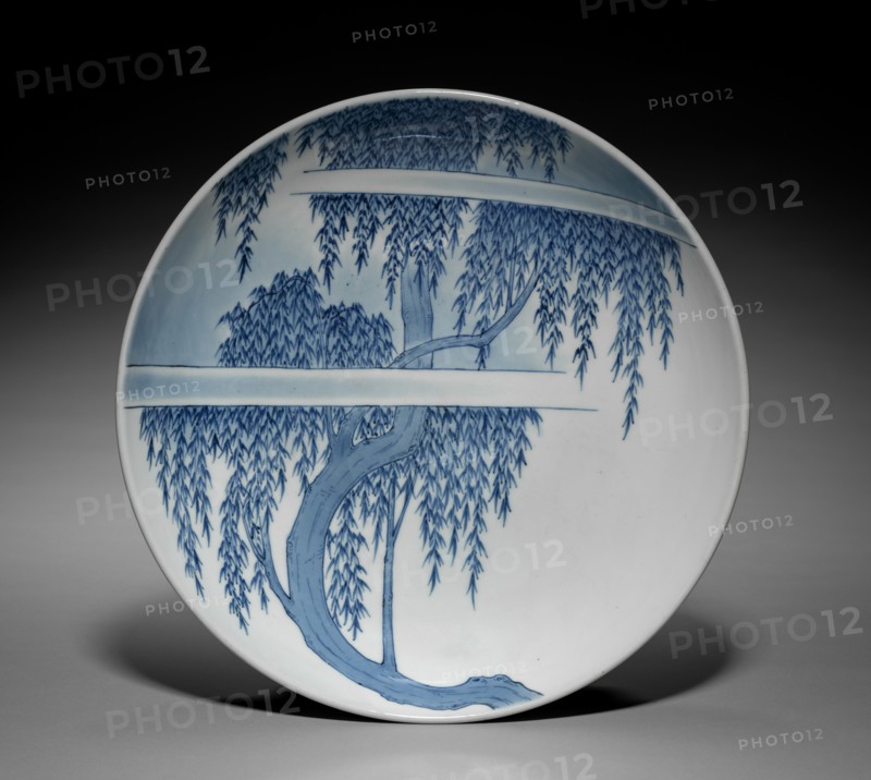 Plate with Willow Tree and Cloud, 1800s. Creator: Unknown.