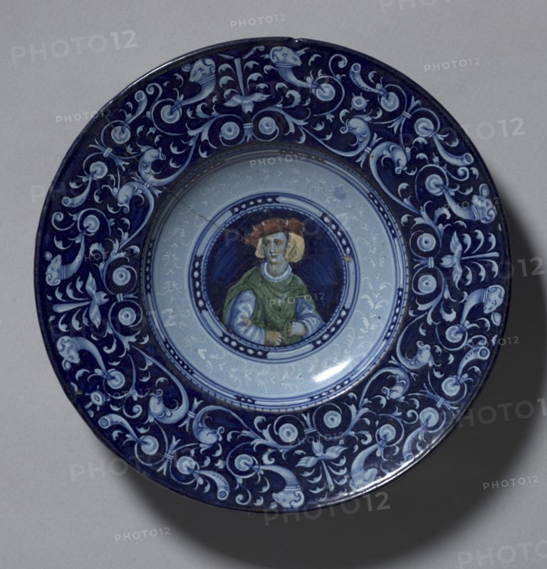 Plate, c. 1525-1530. Creator: Casa Pirota (Italian).