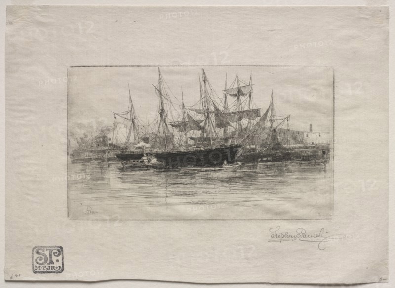 Point Breeze Oil Wharves, 1880. Creator: Stephen Parrish (American, 1846-1938).