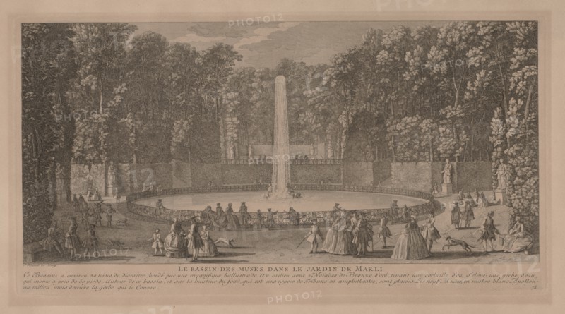 Pool of the Muses at Marli. Creator: Jacques Rigaud (French, 1681-1754).