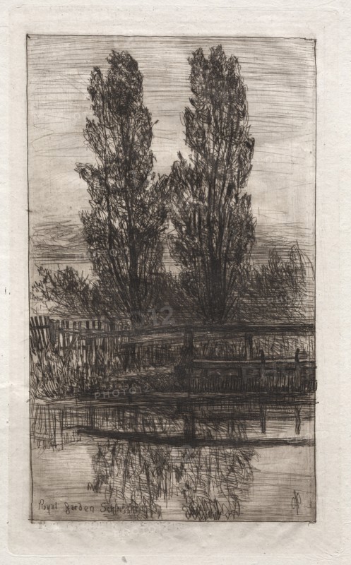 Poplars, Royal Garden, Schleissheim, 1879. Creator: Otto H. Bacher (American, 1856-1909).