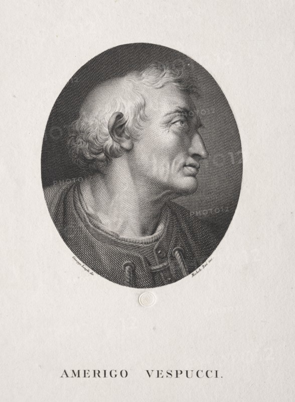 Portrait of Amerigo Vespucci. Creator: Michele Bisi (Italian, c. 1788-1874).