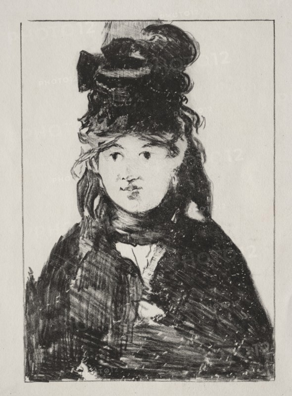 Portrait of Berthe Morisot, 1872. Creator: Edouard Manet (French, 1832-1883).