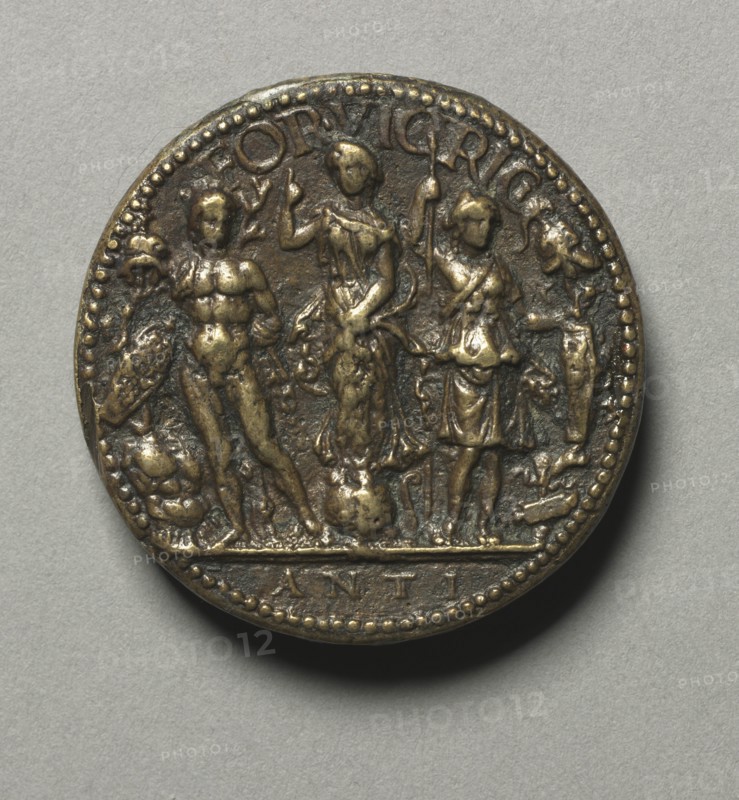 Portrait of Gianfrancesco Gonzaga di Ròdigo, 1443-1496, Lord of Sabbionetta (reverse), 1479. Creator: Antico (Italian, c. 1460-1528).