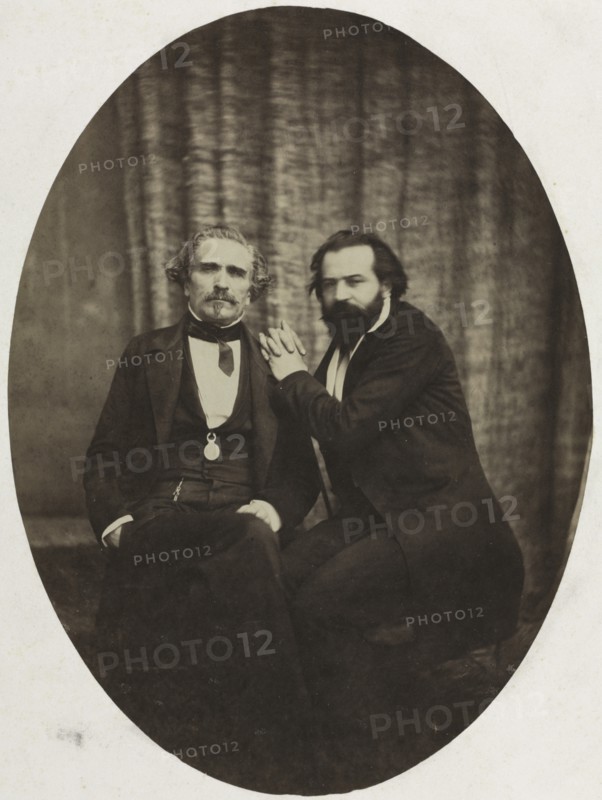 Portrait of the Actor Pierre Bocage and Friend, c. 1860. Creator: Eugène Colliau (French).
