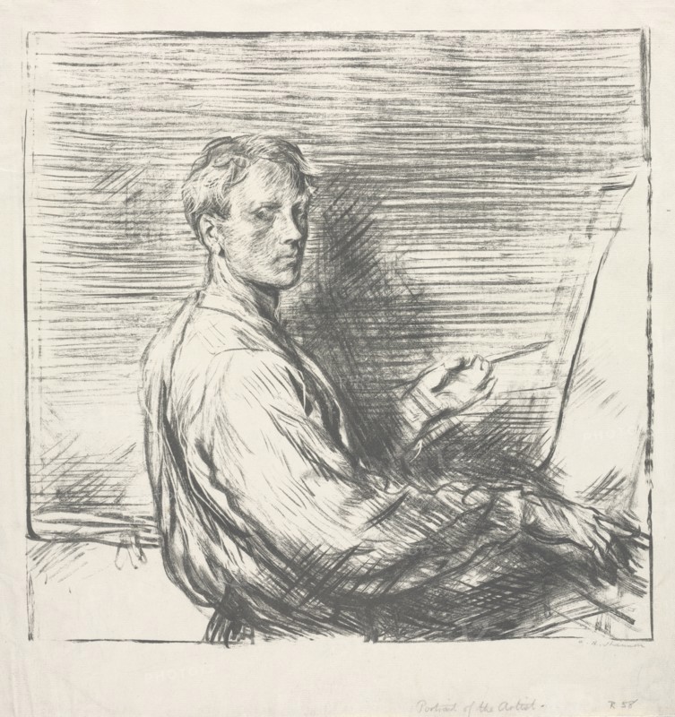 Portrait of the Artist, No. 1, 1905. Creator: Charles Hasslewood Shannon (British, 1863-1937).