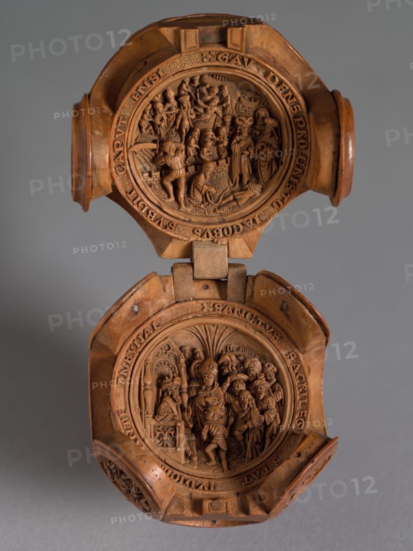 Prayer Nut with Scenes from the Life of St. James the Greater, c. 1500-1530. Creator: Adam Dircksz (Netherlandish, active c. 1500); Workshop, and.