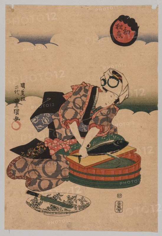Preparing Bonita, 1823-1880. Creator: Utagawa Kunisada (Japanese, 1786-1865).