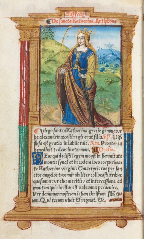 Printed Book of Hours (Use of Rome): fol. 109v, St. Catherine, 1510. Creator: Guillaume Le Rouge (French, Paris, active 1493-1517).
