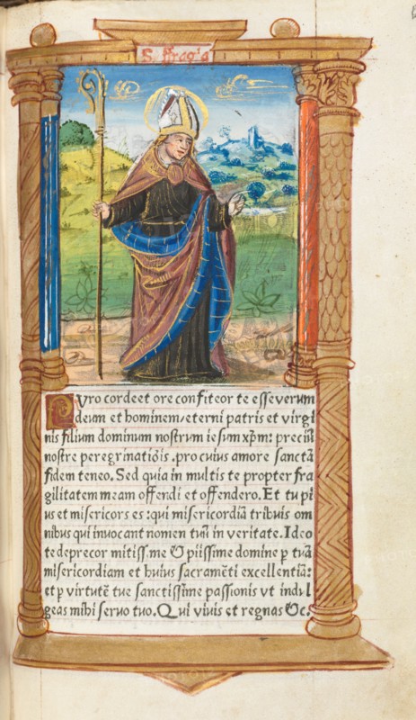 Printed Book of Hours (Use of Rome): fol. 96r, St. Augustine, 1510. Creator: Guillaume Le Rouge (French, Paris, active 1493-1517).
