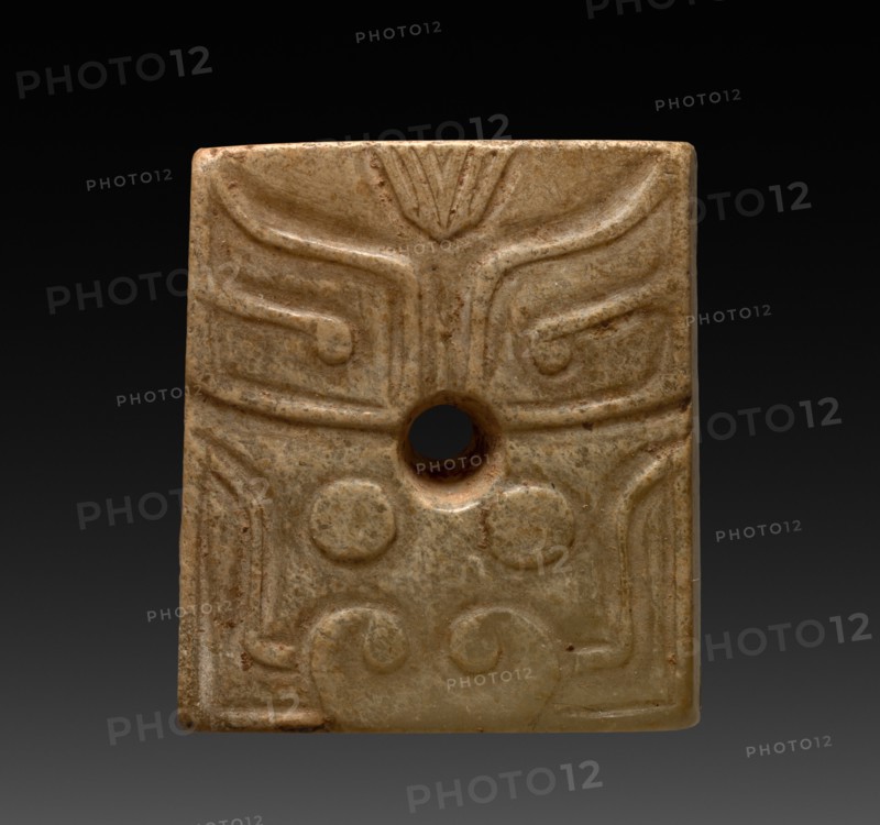 Prismatic Bead with Ogre Mask, 11th-10th Century BC. Creator: Unknown.