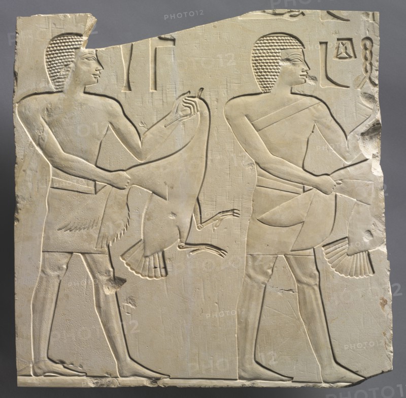 Prophet and Lector-Priest with Offerings of Live Geese, c. 667-647 BC. Creator: Unknown.