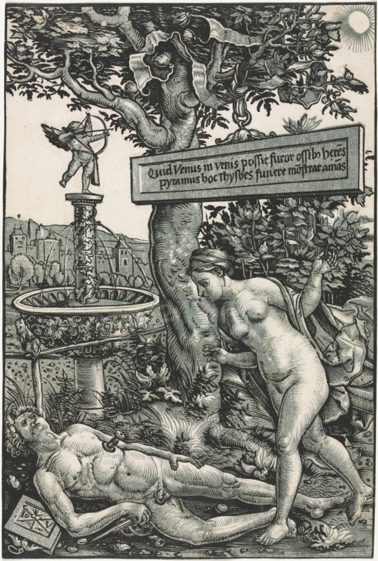 Pyramus and Thisbe, c. 1510. Creator: Hans Wechtlin (German, 1480/85-aft 1526).