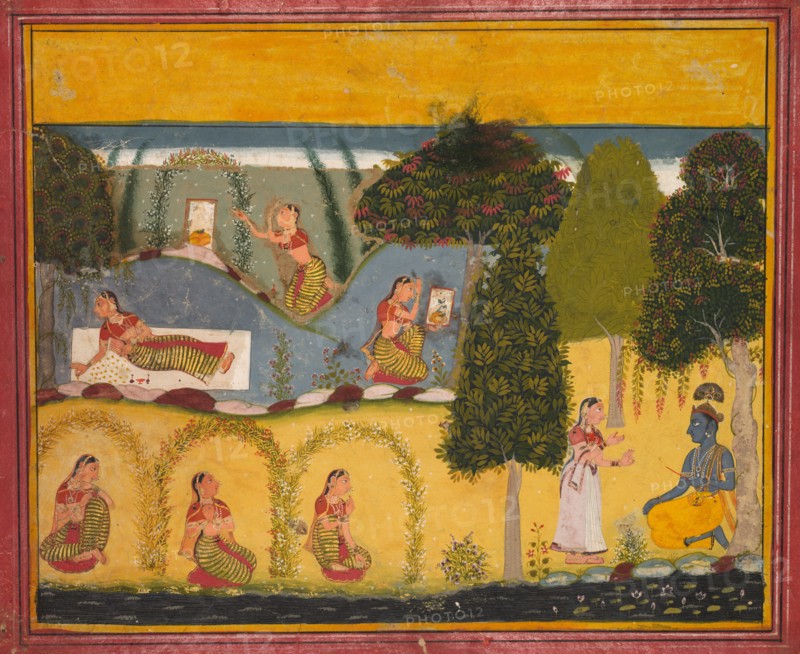 Radha Awaiting Reconciliation with Krishna, from a Gita Govinda of Jayadeva, c. 1680. Creator: Unknown.