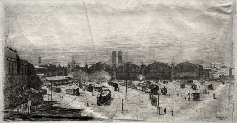 Railroad Station, 1883. Creator: Sion Longley Wenban (American, 1848-1897).