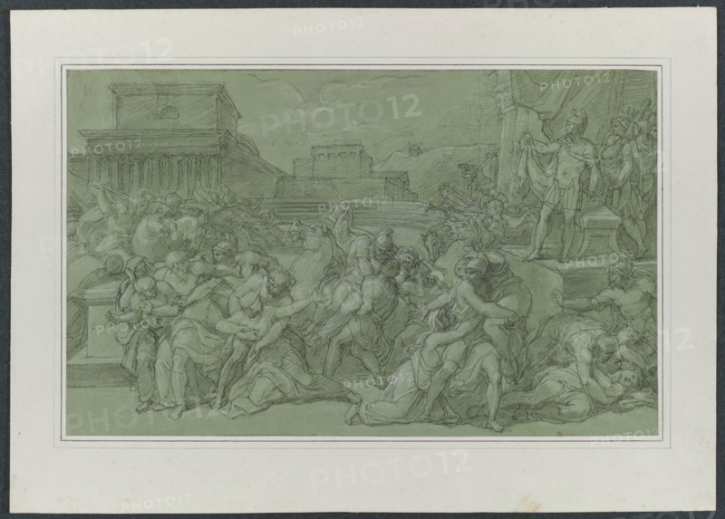 Rape of the Sabines, c. 1820. Creator: Vincenzo Camuccini (Italian, 1771-1844).
