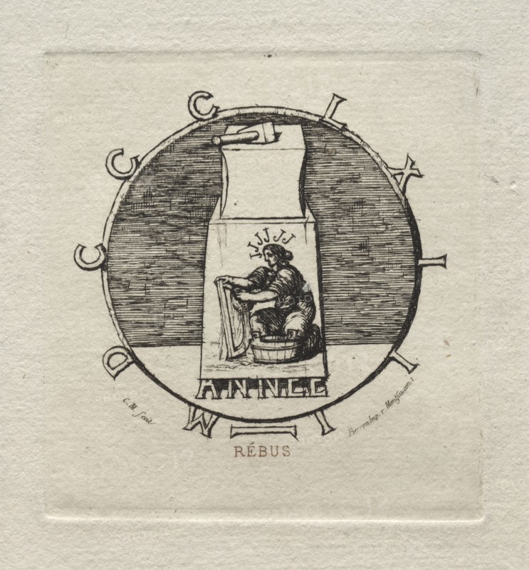 Rebus: "Here lies the ancient vendetta", 1863. Creator: Charles Meryon (French, 1821-1868).