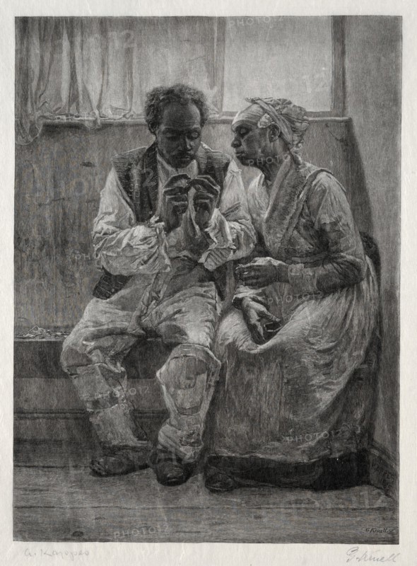 Rent Day, 1887. Creator: Gustav Kruell (American, 1843-1907).