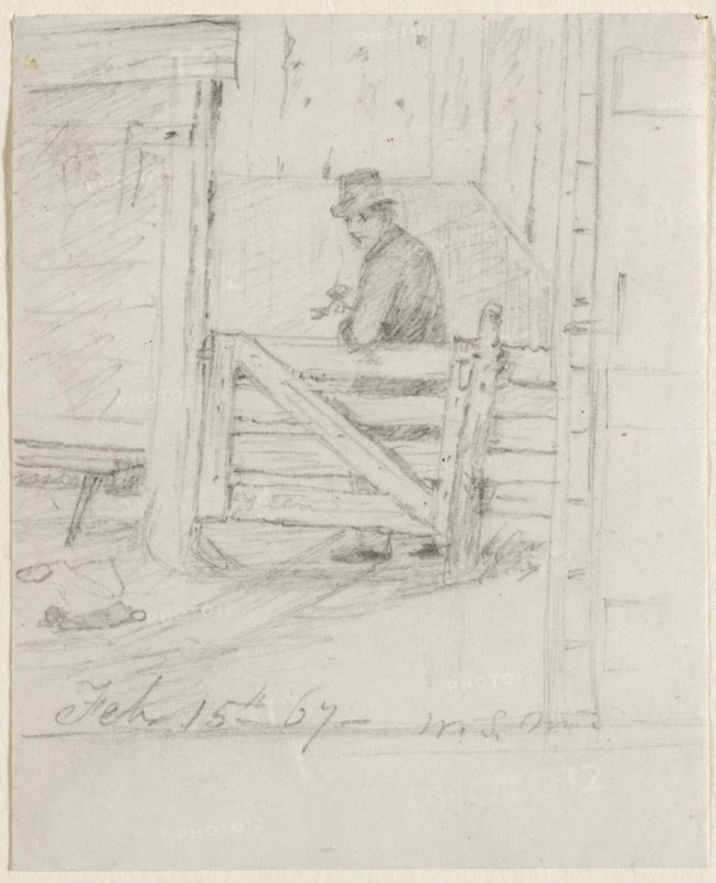 Resting on the Fence, 1867. Creator: William Sidney Mount (American, 1807-1868).