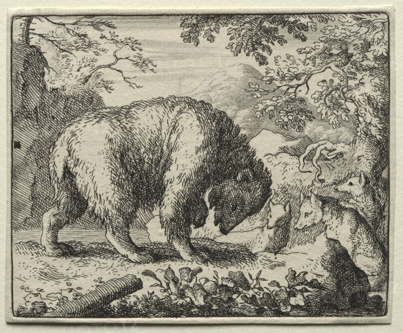 Reynard the Fox: Reynard Promises Honey to the Bear. Creator: Allart van Everdingen (Dutch, 1621-1675).
