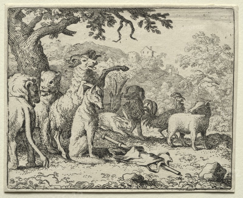 Reynard the Fox: The Benediction Given to Reynard. Creator: Allart van Everdingen (Dutch, 1621-1675).