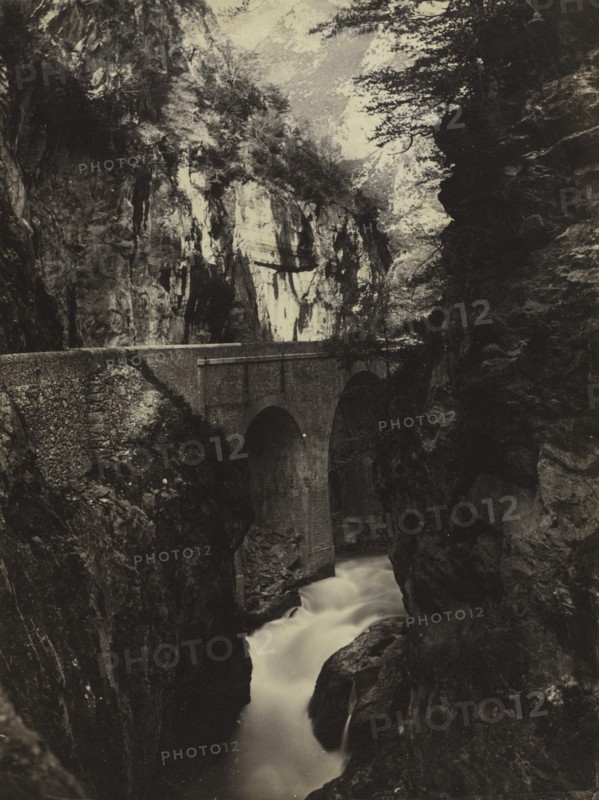 Road to Eaux-Chaudes, Pyrenees (recto), c. 1855. Creator: Farnham Maxwell Lyte (British, 1828-1906).