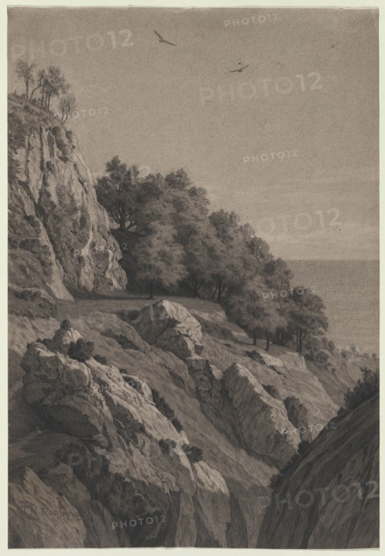 Rocky Cliff on a Coast, c. 1850-1860. Creator: Anonymous.